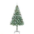 vidaXL Umelý vianočný stromček s 300 LED-i Zelená 180 cm PVC a oceľ