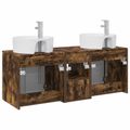 vidaXL Set kabinetov do kúpeľne 3 ks Dymový dub 49,5 x 44,5 x 65 cm