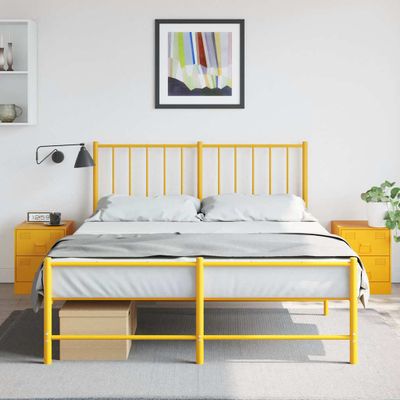 vidaXL Nočné stolíky 2 ks žlté 34,5x39x44 cm oceľ