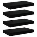 vidaXL Plávajúce nástenné police 4 ks, čierne 40x23,5x3,8 cm, MDF