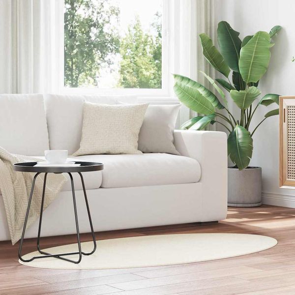 vidaXL Kusové koberce Oválny HUARTE Krémová 80 x 150 cm 100% polyester