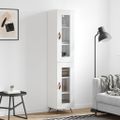 vidaXL Vysoká skrinka biela 34,5x34x180 cm spracované drevo