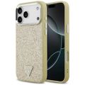 Puzdro Guess Glitter Triangle Logo MagSafe pre iPhone 17 Pro Max zlatá