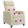 vidaXL Masážne relaxačné kreslo Krémová Umelá koža