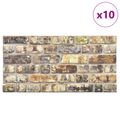 vidaXL Nástenné panely 10 ks 100 x 50 cm Viacfarebný EPS pena