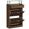 vidaXL Botník hnedý dub 63x24x104 cm spracované drevo