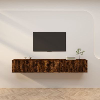 vidaXL Nástenné TV skrinky 3 ks dymový dub 80x34,5x40 cm