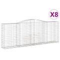 vidaXL Oblúkové gabionové koše 8 ks 400x50x140/160 cm pozink. železo