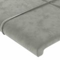 vidaXL Čelo postele s LED bledosivé 180x5x78/88 cm zamat