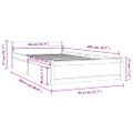 vidaXL Posteľný rám so zásuvkami sivá 90x200 cm