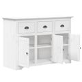vidaXL Komoda BODO biela 115,5x44x80 cm borovicový masív