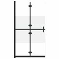 vidaXL Skladacia sprchová zástena polopriehľadné ESG sklo 100x190 cm