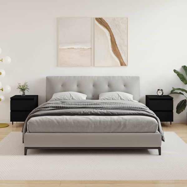 vidaXL Nočné stolíky 2 ks čierne 40x35x50 cm kompozitné drevo