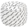 vidaXL Pletené lodné lano biele 14 mm x 25 m polyester