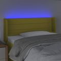 vidaXL Čelo postele s LED zelené 93x16x78/88 cm látka