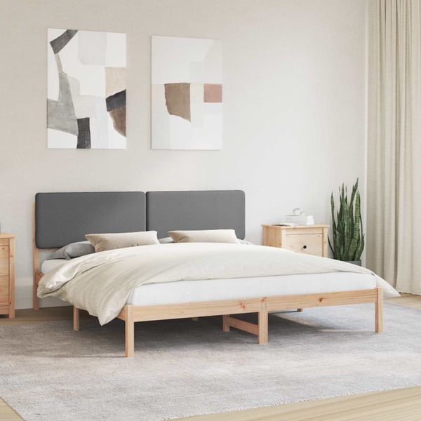 vidaXL Rám postele s čalúneným čelom Tmavo šedá 200 x 200 cm