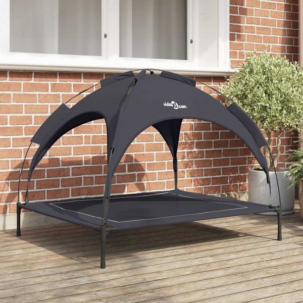 vidaXL Psia postel' Čierna 104 x 86 x 84,5 cm Oceľ