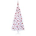 vidaXL Umelý vianočný stromček s 300 LED-i Biela 180 cm PVC a oceľ