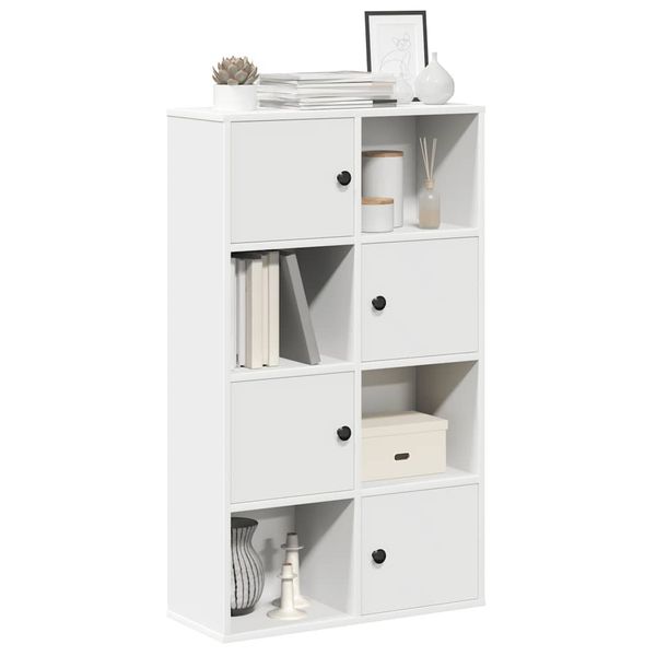 vidaXL Knižnica biela 60x24x101,5 cm kompozitné drevo