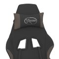 vidaXL Masážna herná stolička, čierna a sivohnedá, látka