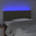 vidaXL Čelo postele s LED sivohnedé 100x5x78/88 cm látka