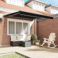 vidaXL Rám markízy Čierna 300 x 250 cm Polyester s PU povrchom