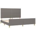 vidaXL Posteľ bez matraca tmavosivá 160x200 cm látka