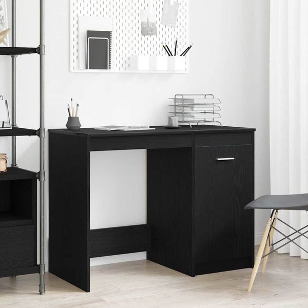 vidaXL Stôl s úložiskom Čierny dub 100 x 50 x 76 cm Kompozitné drevo