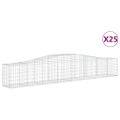 vidaXL Oblúkový gabionový kôš 25 ks 400x50x60/80 cm pozinkované železo