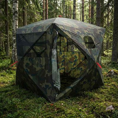 vidaXL Poľovnícky stan Maskáčová 143 x 143 x 165 cm Polyester a oceľ