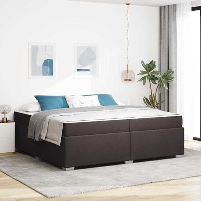 vidaXL Rám postele s matracmi Tmavohnedá 200 x 200 cm látka