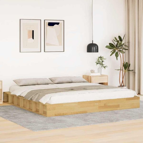 VidaXL Rám postele bez matraca 200x200 cm Dub z masívneho dreva