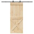 vidaXL Posuvné dvere NARVIK Prírodná a čierna 95 x 210 cm (213,5 cm)