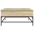 vidaXL Konferenčný stolík, dub sonoma 95x95x45cm, kompozitné drevo+kov