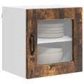 vidaXL Nástenný sklenený kabinet PORTO Dymová dub 40 x 31 x 40 cm