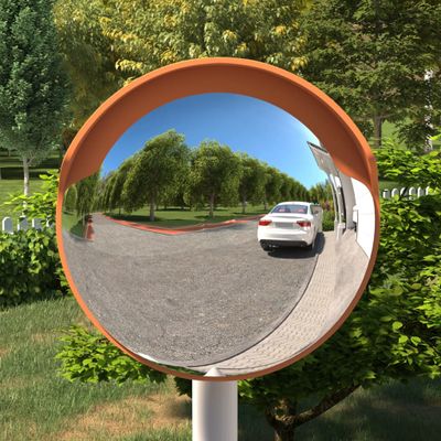 vidaXL Vonkajšie konvexné dopravné zrkadlo oranžové Ø30 cm polykarbonátové
