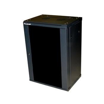 XtendLan 12U/600x450, na zeď, jednodílný, skleněné dveře Rozvadec, 19", na stenu, jednodílný, výška 12U, 600x450, dvere prosklené, cerný