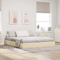 vidaXL Otomanový posteľný rám s úložiskom Krémová 180 x 200 cm látka