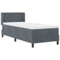 vidaXL Posteľ s pružinovým rámom Tmavo šedá 200 x 80 cm Zamat