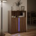 vidaXL Komoda s LED hnedý 77x34x100 cm kompozitné drevo