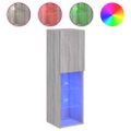 vidaXL TV skrinky s LED svetlami 2 ks sivé sonoma 30,5x30x102 cm