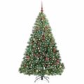 vidaXL Umelý vianočný stromček s 300 LED-i Zelená 180 cm PE a PVC