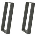 vidaXL Nohy ku konzolovému stolíku v tvare U, 2 ks, antracitové, 38 x (72-73) cm, oceľ
