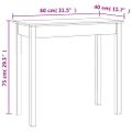 vidaXL Konzolový stolík čierny 80x40x75 cm masívne borovicové drevo