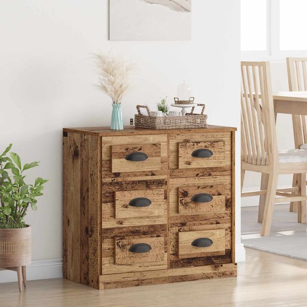 vidaXL Servírovacia skriňa so zásuvkou Staré drevo 70 x 35,5 x 67,5 cm