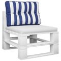 vidaXL Poduška na paletovú pohovku modro-biele pruhy 50x40x12 cm látka