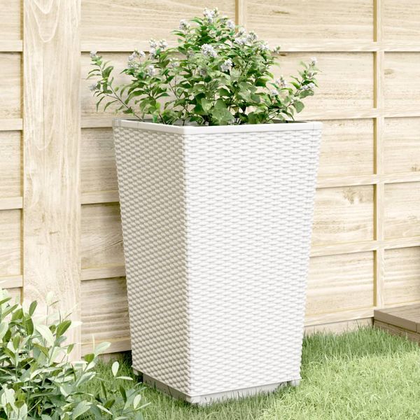 vidaXL Záhradné kvetináče 4 ks biele 32,5x32,5x57 cm PP