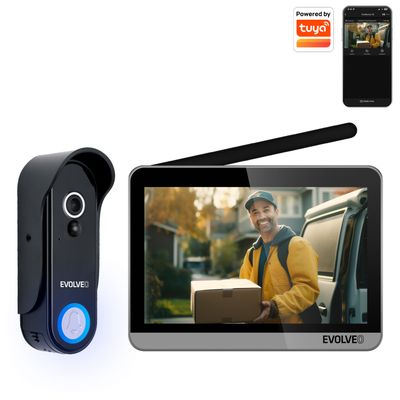 EVOLVEO DoorPhone W7, Sada domáceho bezdrôtového videotelefónu s WiFi čierny strieborný monitor