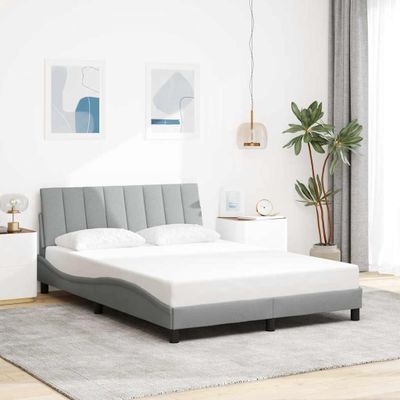 vidaXL Rám postele bez matraca Hanko bledosivý 140x200 cm látka