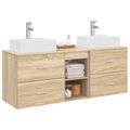 vidaXL Set kabinetov do kúpeľne 3 ks Dub sonoma 49,5 x 41 x 62,5 cm